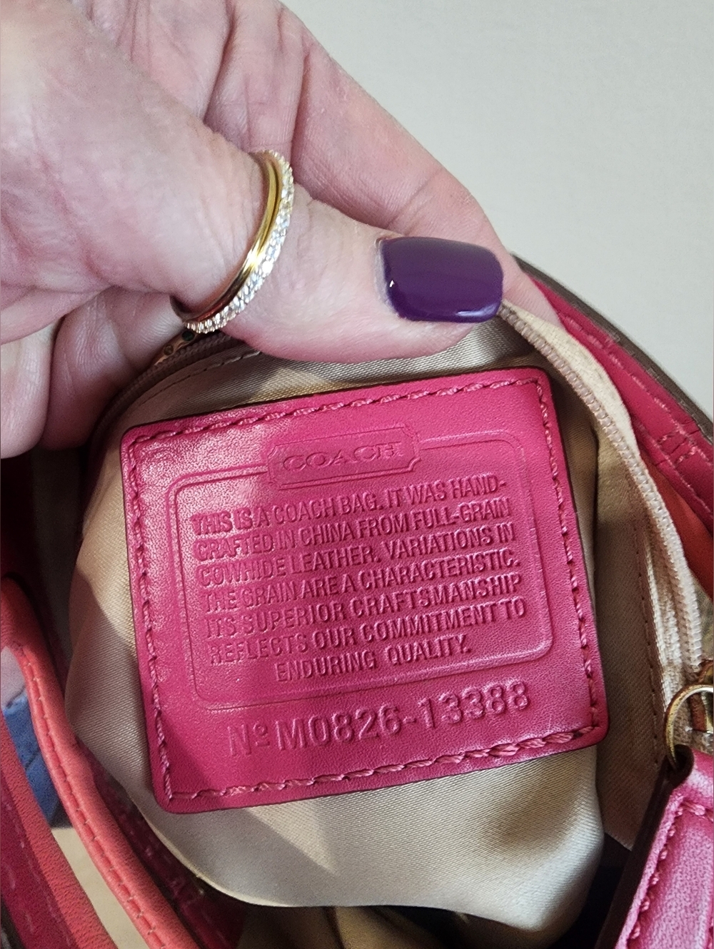 Vintage Coach Y2K Bonnie Cashin Pink Colorblock Leather Crossbody Foldover 13388 - Picture 14 of 17